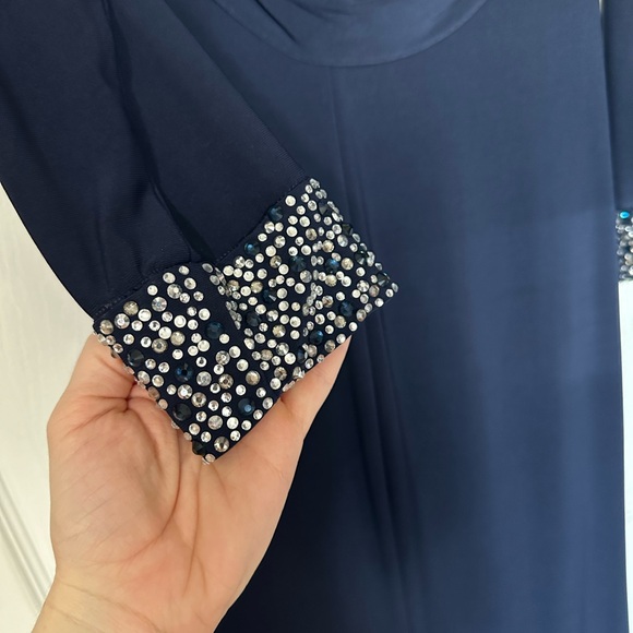 Vince Camuto Embellished Draped Back Dress - Picture 4 of 5